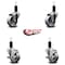 Service Caster 3'' Semi Steel Wheel Swivel 1-1/4'' Expanding Stem Caster Set 2 Brakes, 4PK SCC-EX20S315-SSR-2-TLB-2-114 - alternate 3